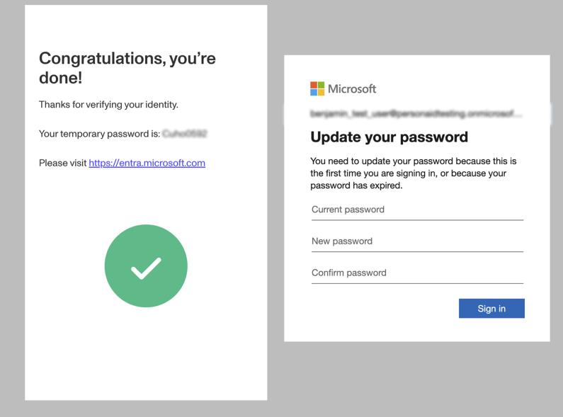 Update your password screen Microsoft Entra ID