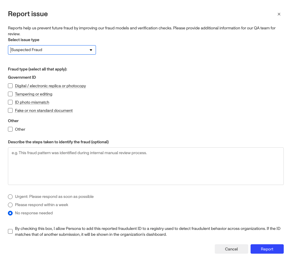 suspected-fraud-options