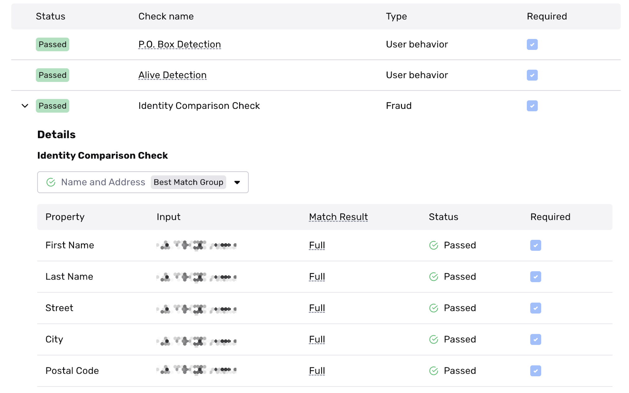 Inline and intuitive attribute-based check results