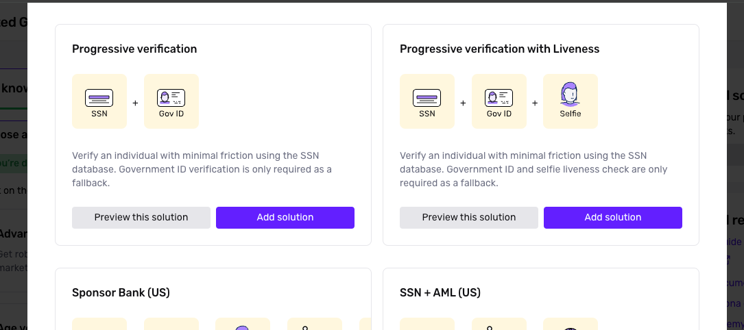 progressive verification solution