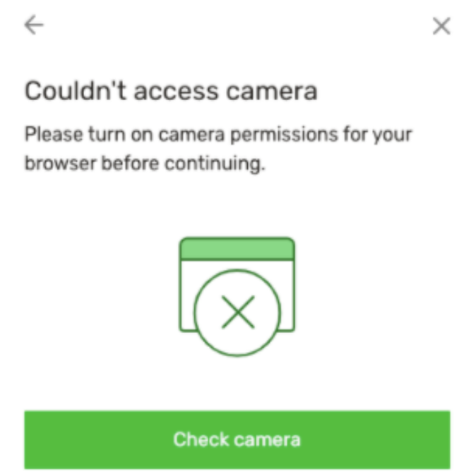 Camera permissions error