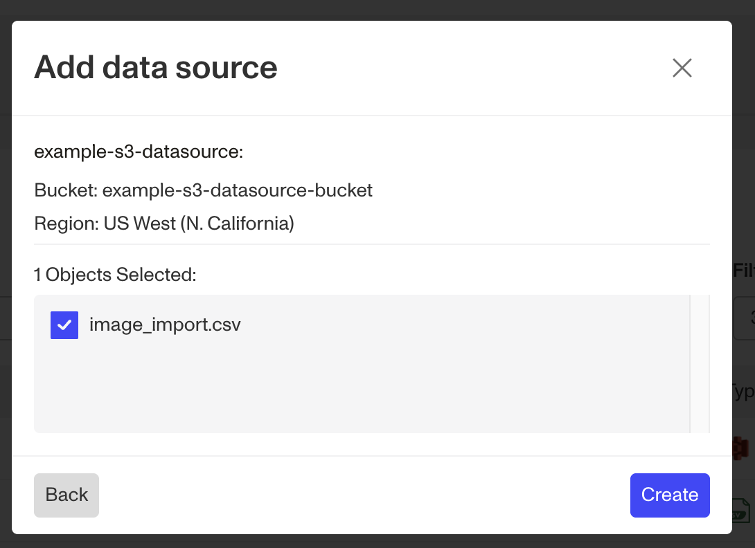 Creating a data source: Reviewing found csvs