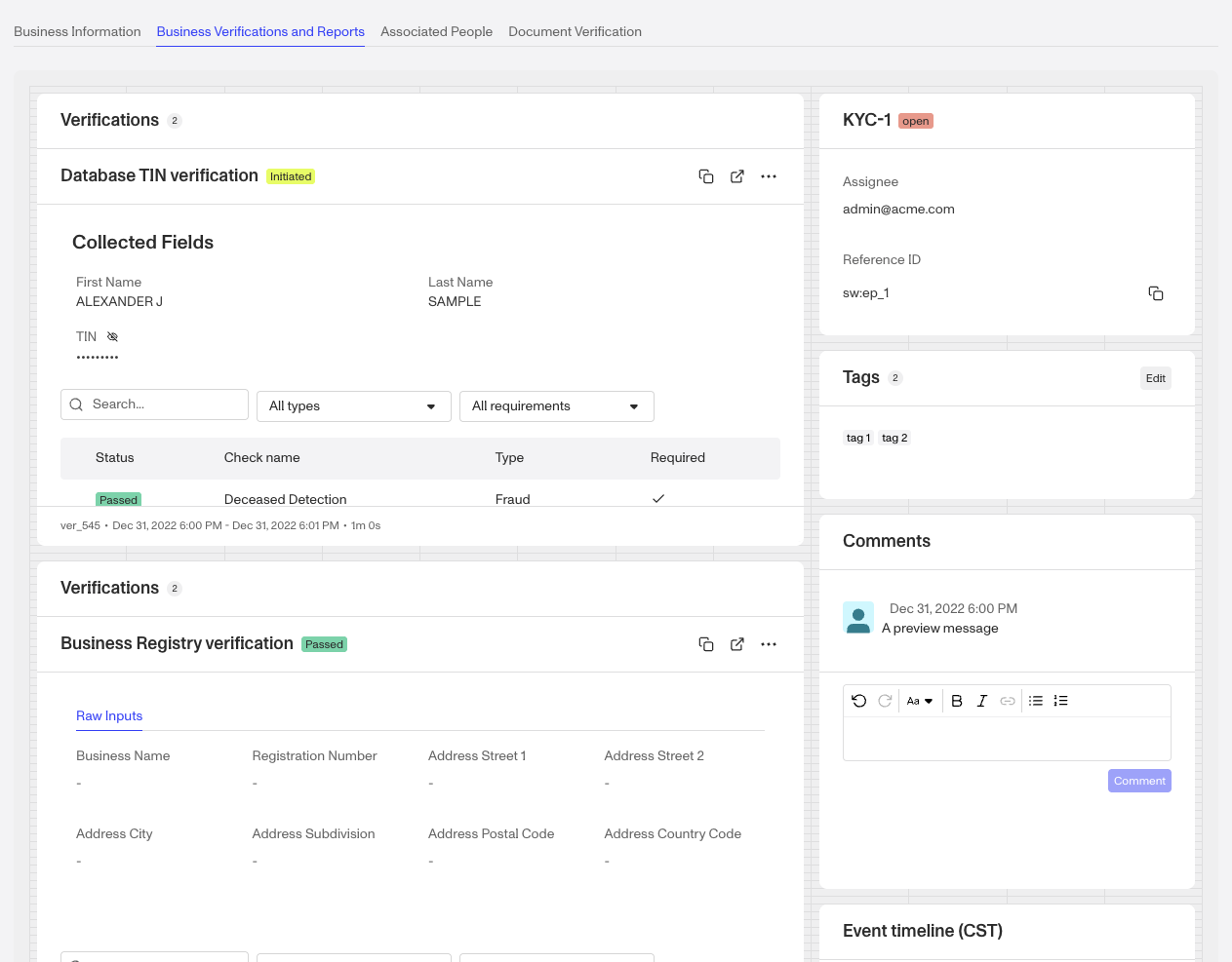 Vanilla-KYB-Case-Business-Verifi-Reports