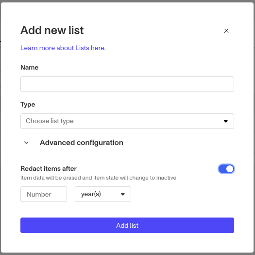 CreatingListsAddNewListWindow