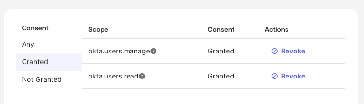 Okta Marketplace Integration - OAuth Scopes