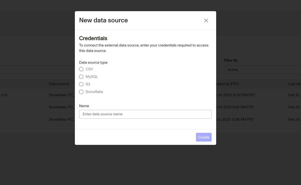 Select a data source