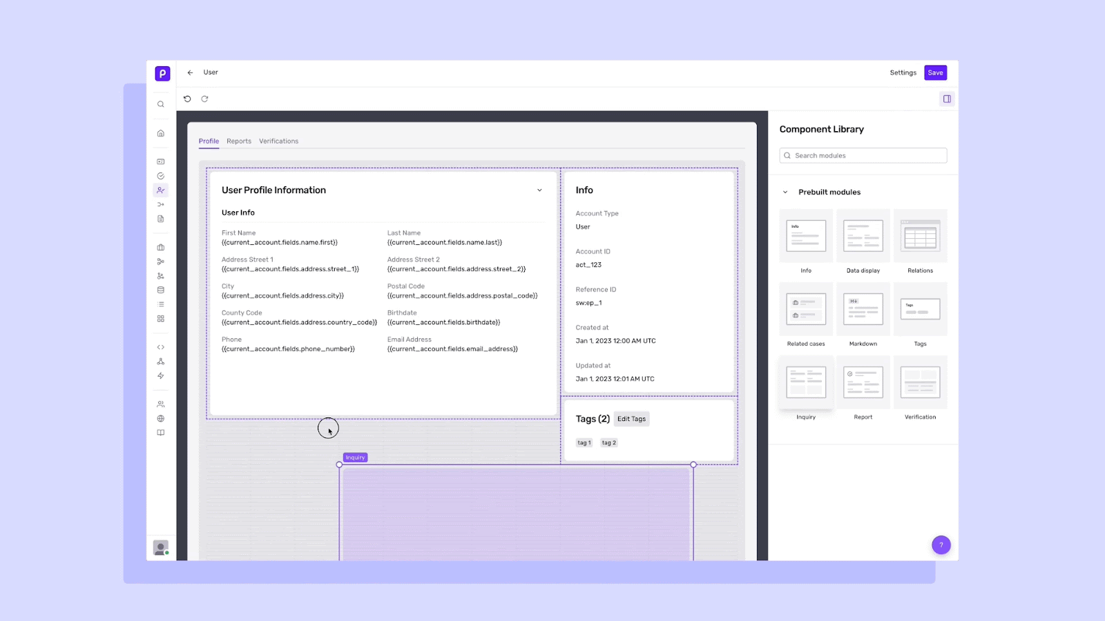 Account Layout Editor