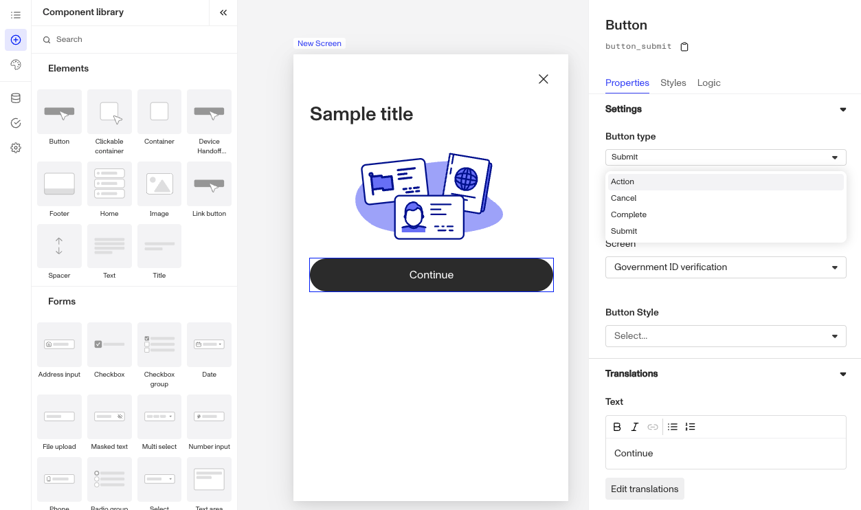 NewScreenButtonProperties