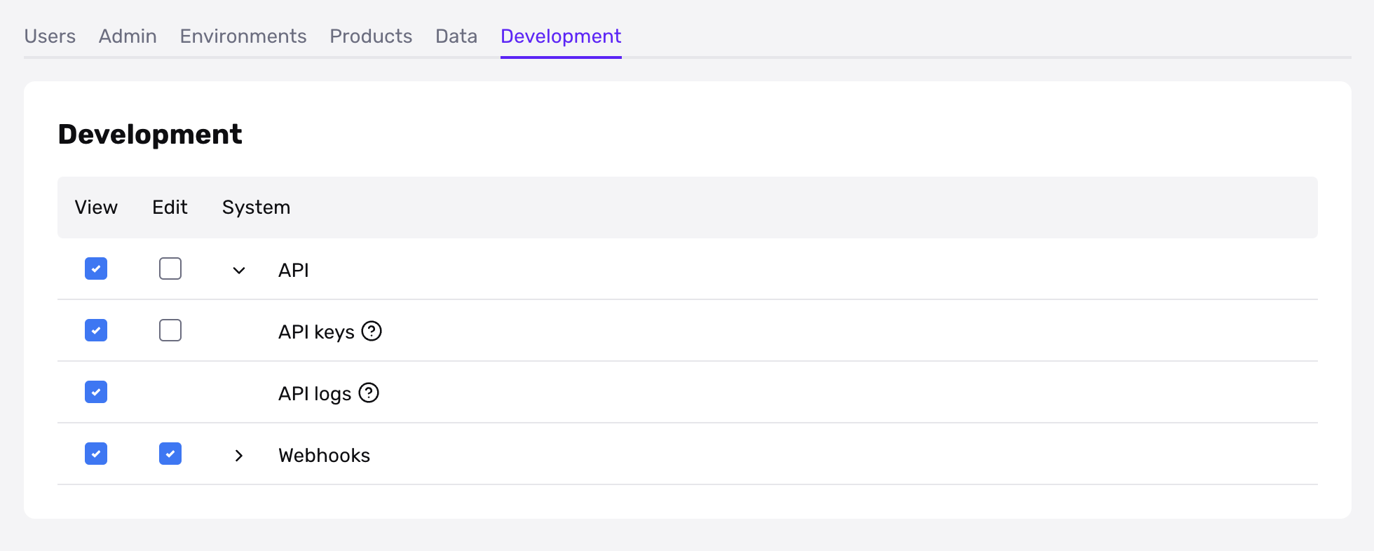 development-tab