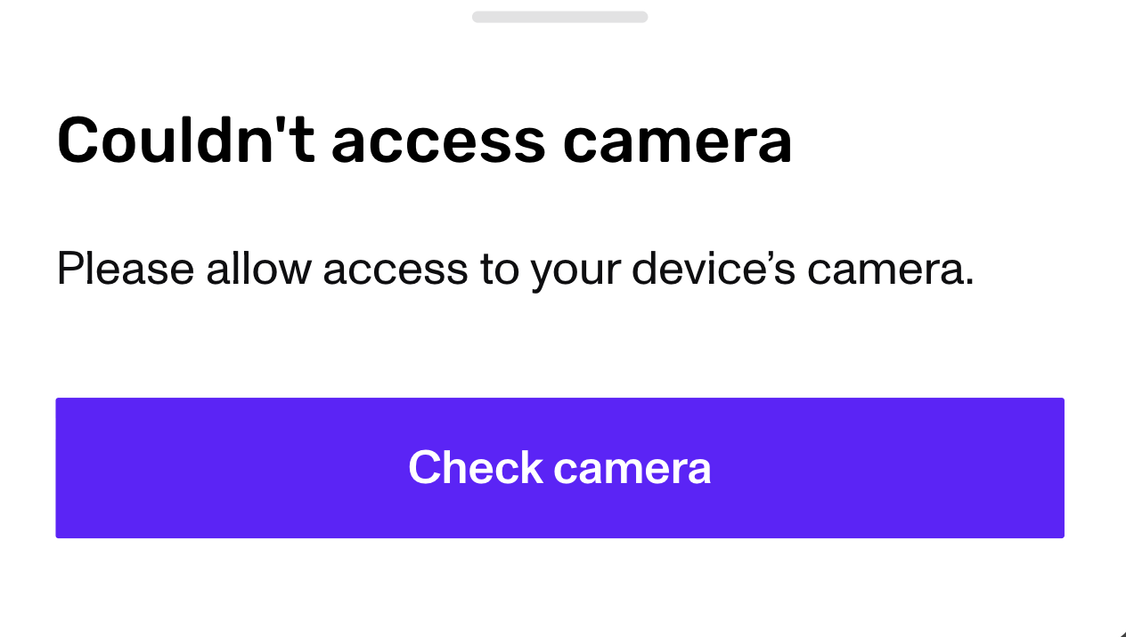 Couldn't access camera