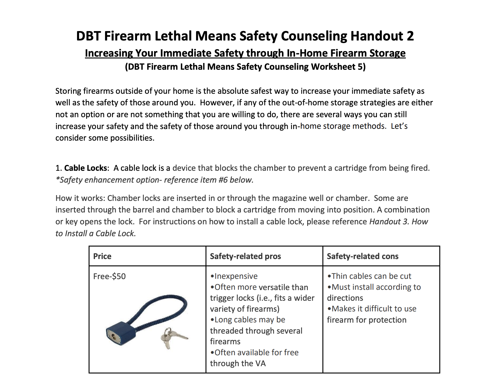 Firearms Safety Counseling Guide Akin Mental Health
