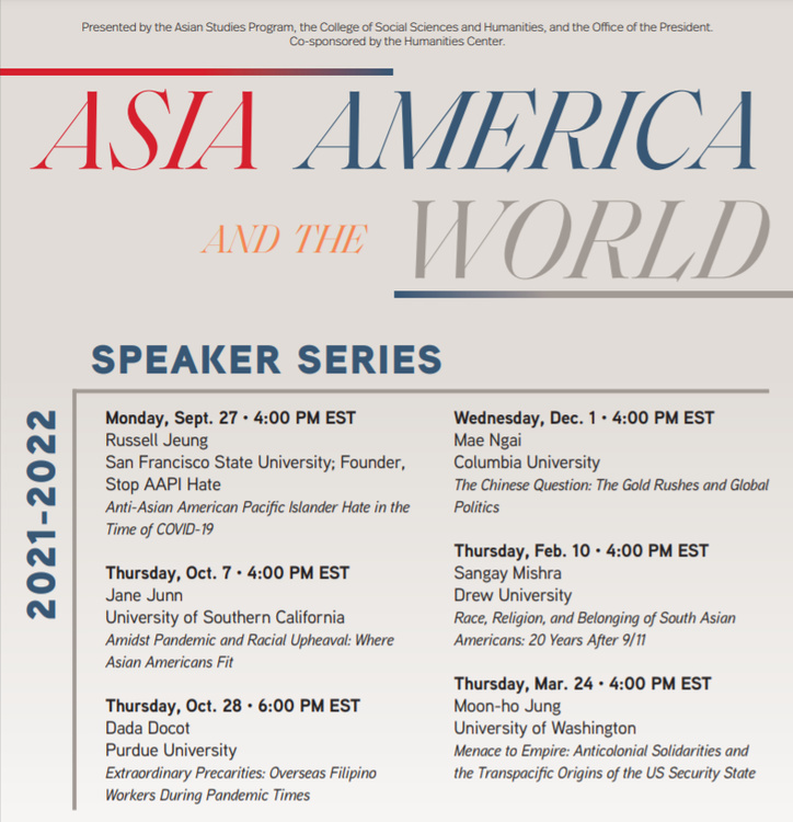 You are invited to join the Northeastern University Asian Studies Program for the last speaker in this series, Dr. Moon-ho Jung, who will be giving the talk "Menace to Empire: Anticolonial Solidarities and the Transpacific Origins of the US Security State