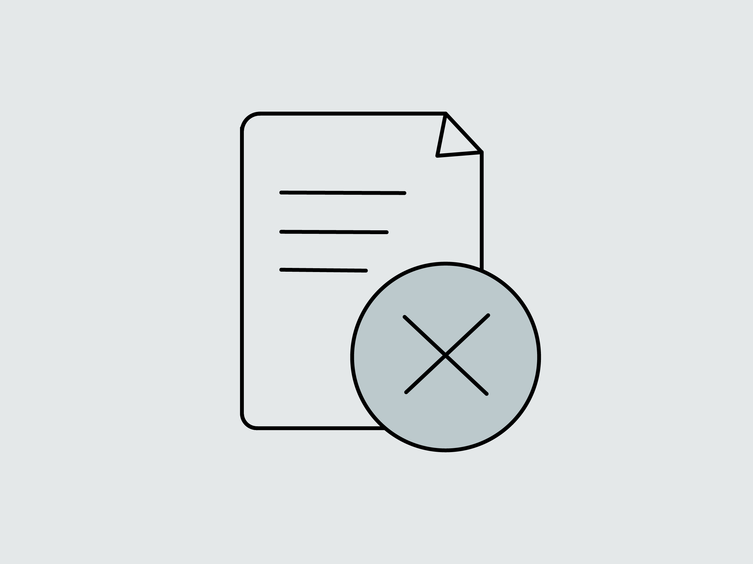 Icon mit Brief und X zum Thema Wiederrufsrecht.