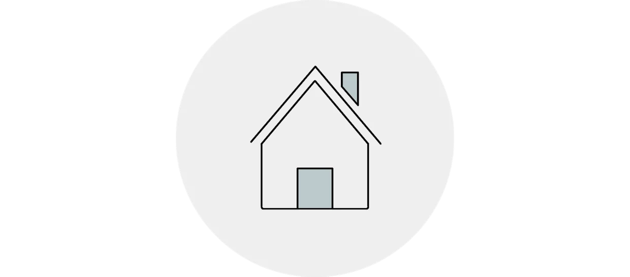 Icon mit Haus zum Thema Lieferung.