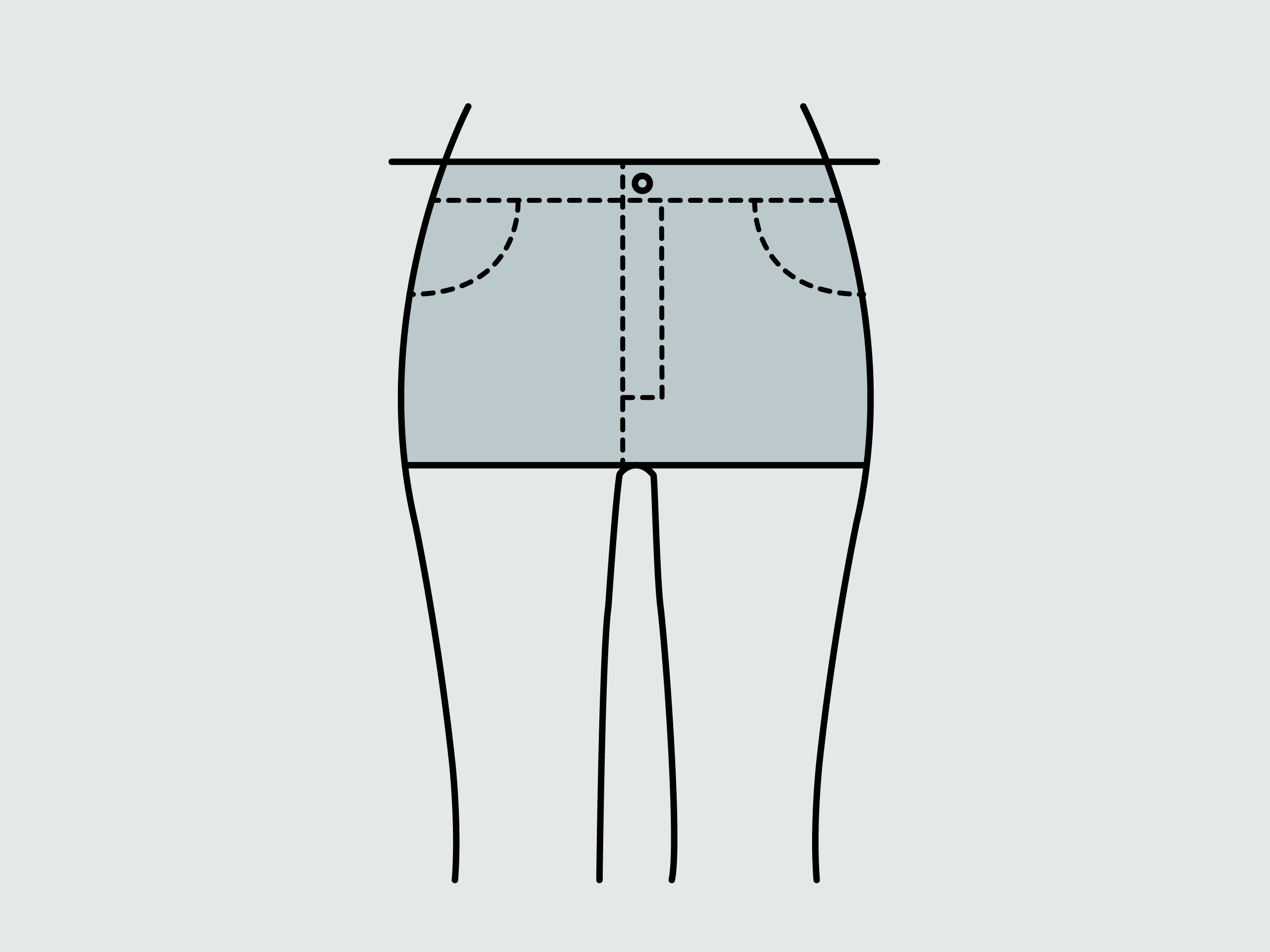 Illustration von einer Hose mit normaler Leibhöhe