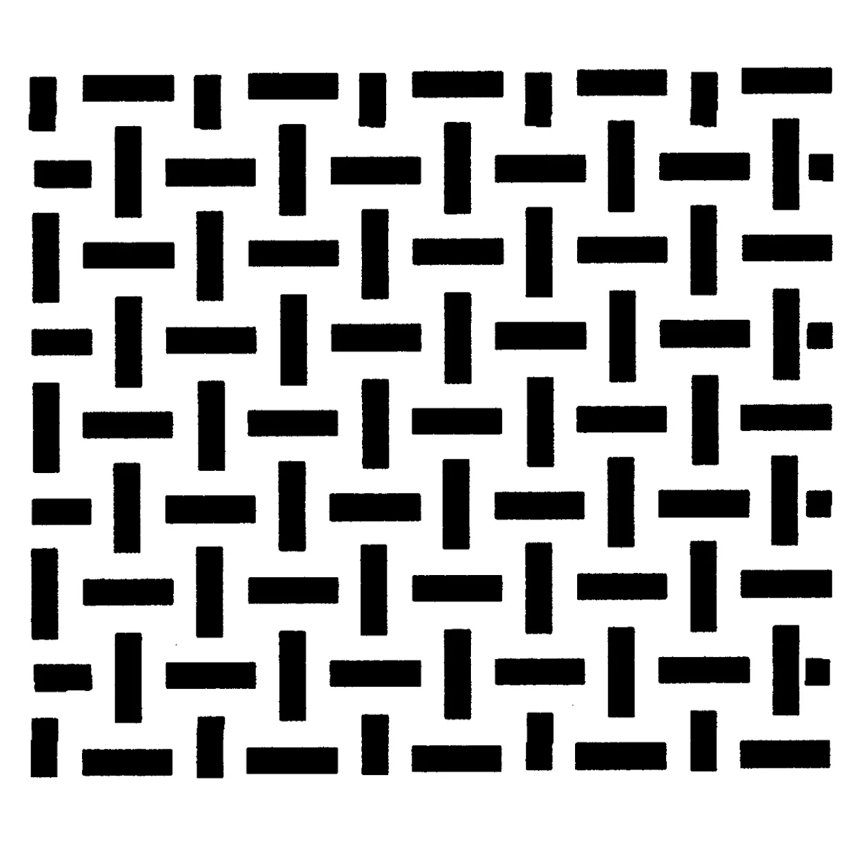 Schwarzes, geometrisches Muster aus horizontalen und vertikalen Balken auf weißem Hintergrund. Schwarzes, geometrisches Muster aus horizontalen und vertikalen Balken auf weißem Hintergrund.