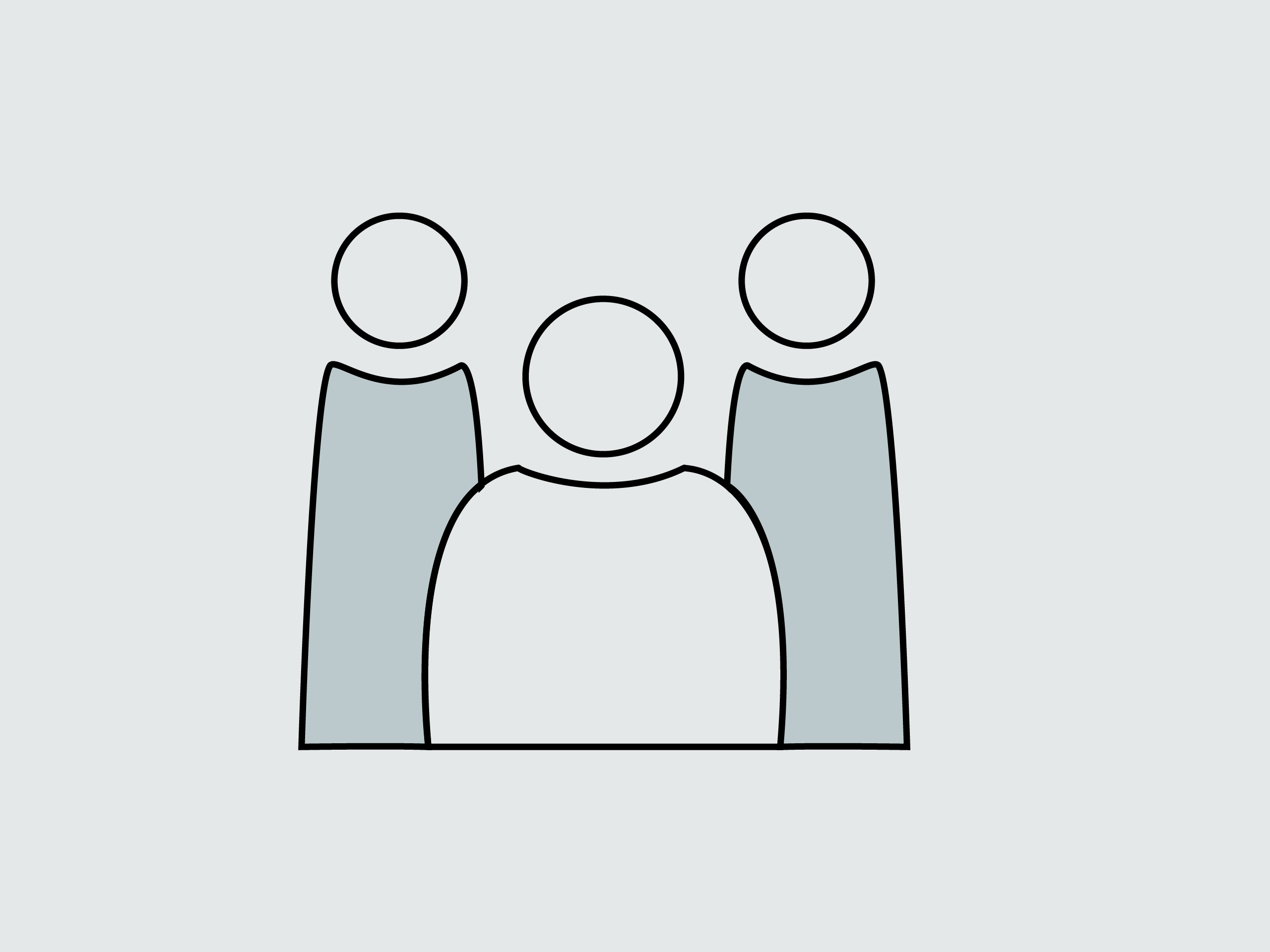 Icon mit 3 unterschiedlich großen Figuren zum Thema Grössenvielfalt.