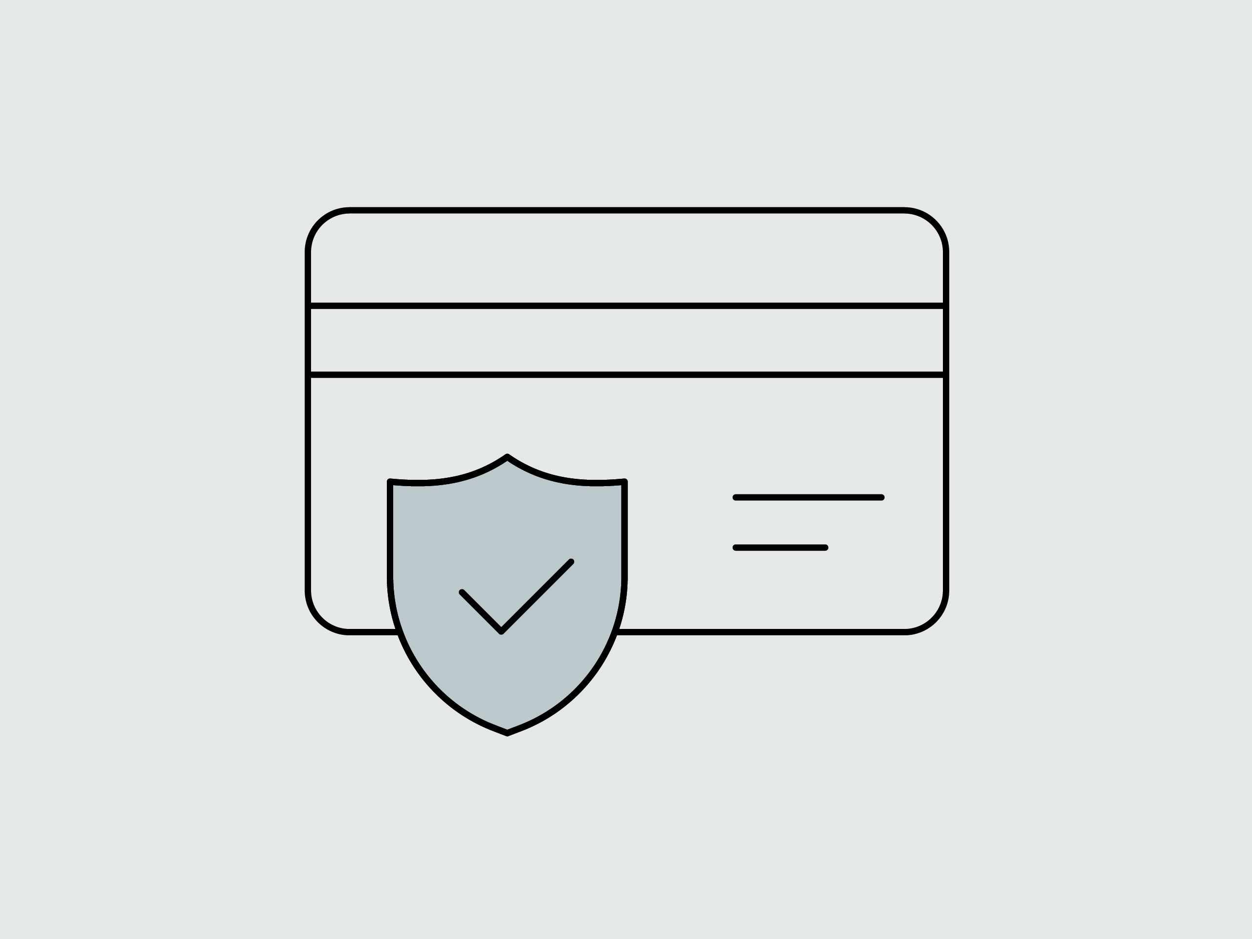 Icon mit Bankkarte zum Thema sichere Bezahlung.