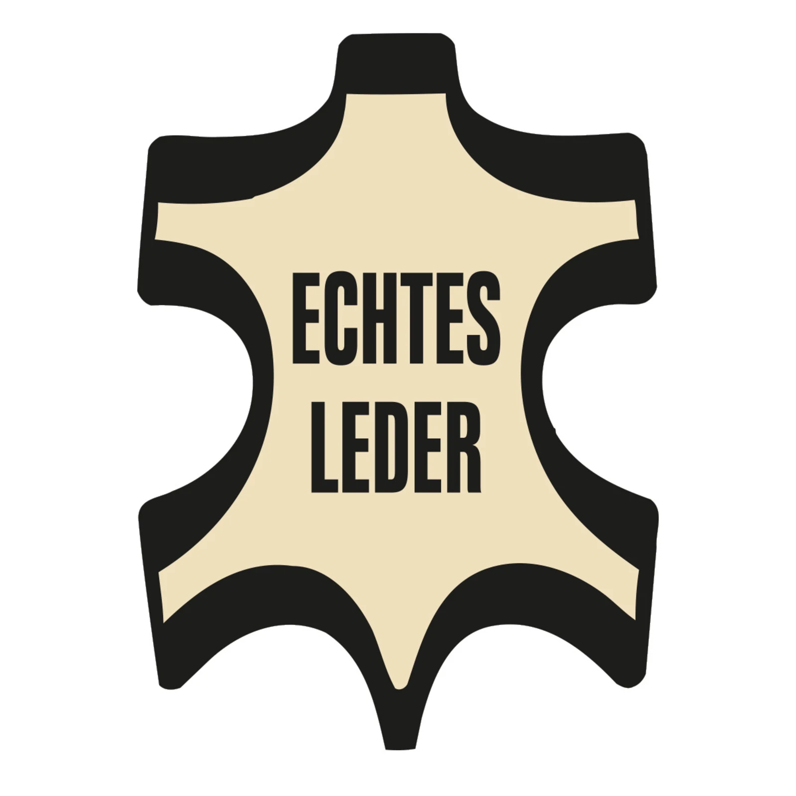 Symbol in Lederoptik mit der Aufschrift 'Echtes Leder'. Symbol in Lederoptik mit der Aufschrift 'Echtes Leder'.