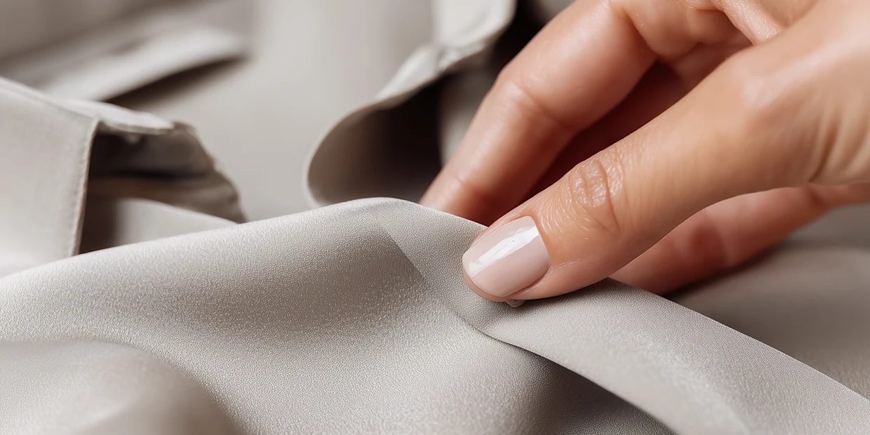 Bild von Detail mit Hand auf dem Stoff. Bild von Detail mit Hand auf dem Stoff.