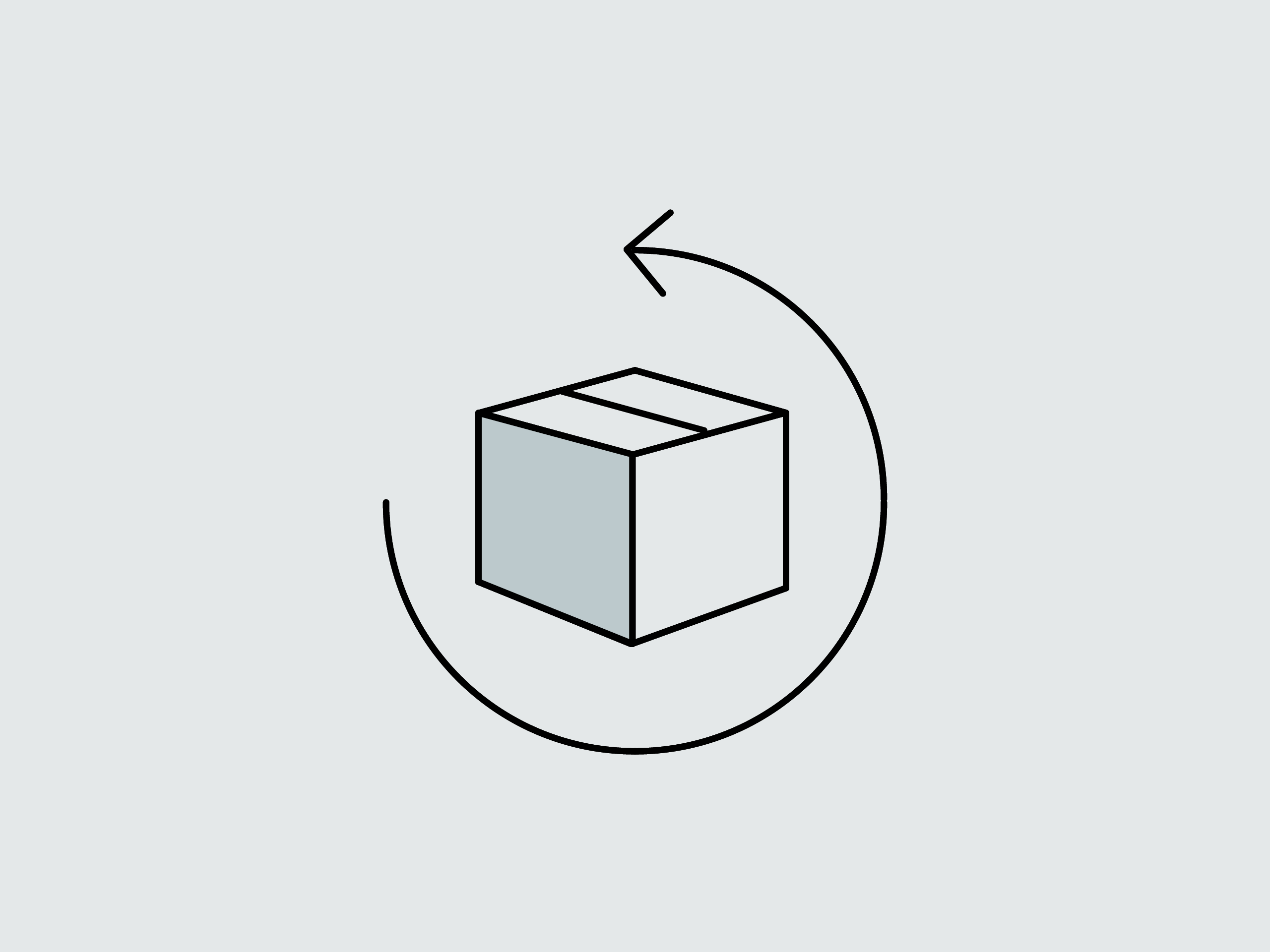 Icon mit Paket zum Thema Rückgabe