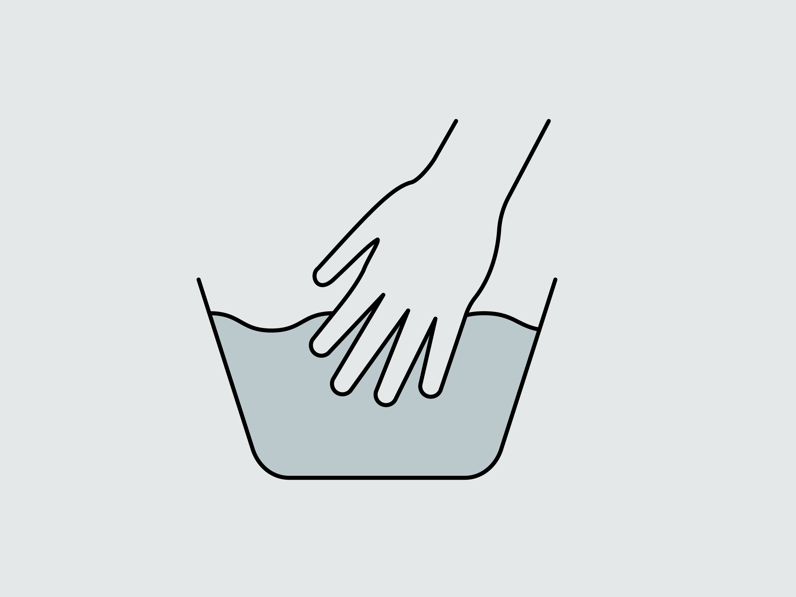 Icon mit einer Waschschüssel zum Thema Waschsymbole