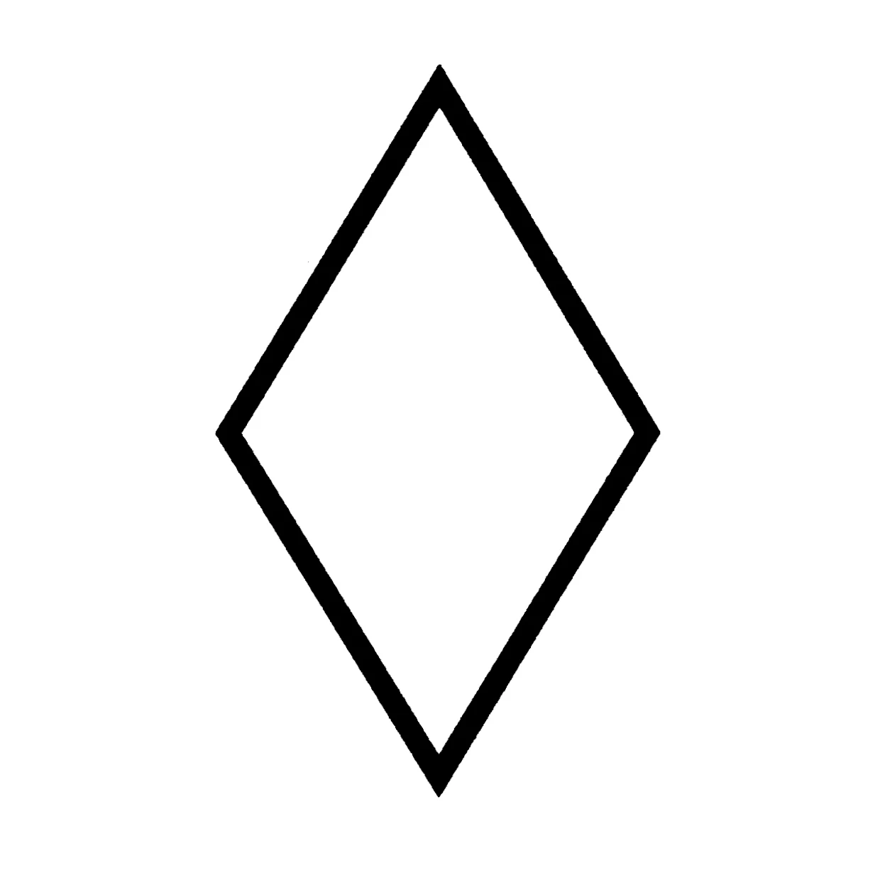 Schwarze Rautenform auf weißem Hintergrund. Schwarze Rautenform auf weißem Hintergrund.