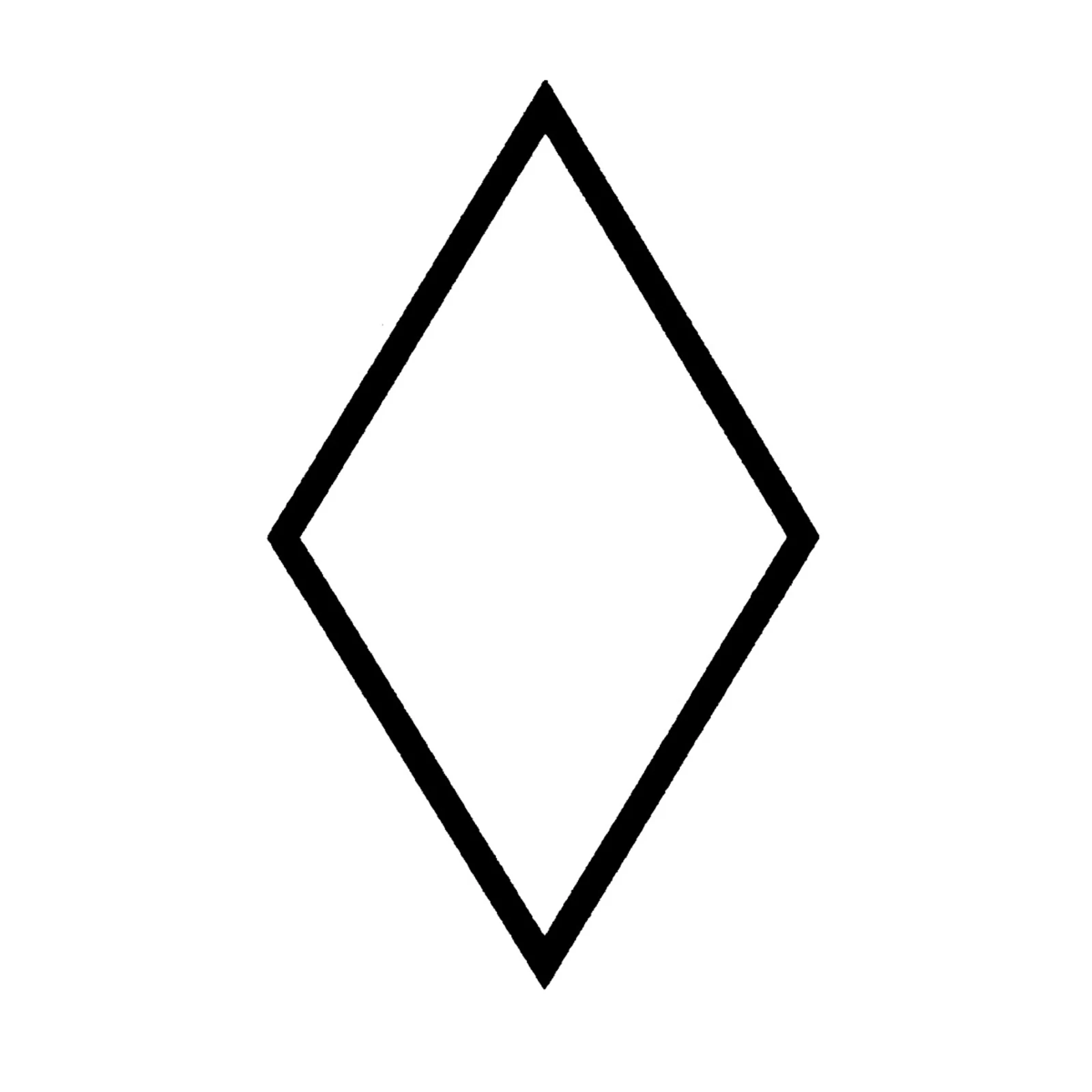 Schwarze Rautenform auf weißem Hintergrund. Schwarze Rautenform auf weißem Hintergrund.