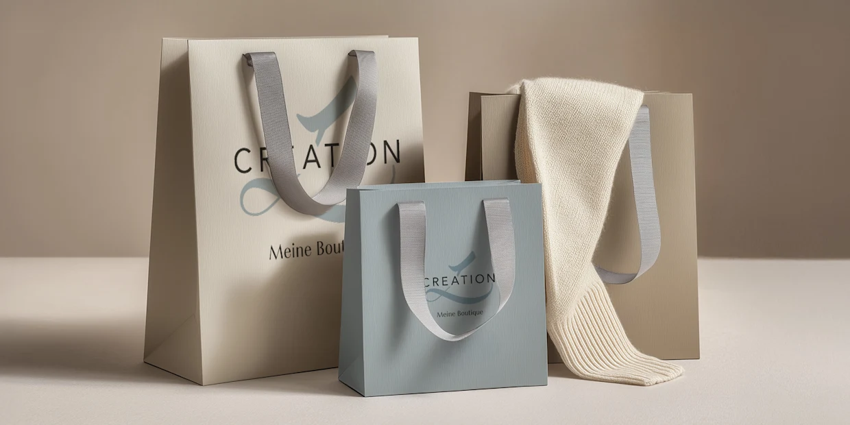 Bild von Shoppingtaschen mit creation L Logo. Bild von Shoppingtaschen mit creation L Logo.