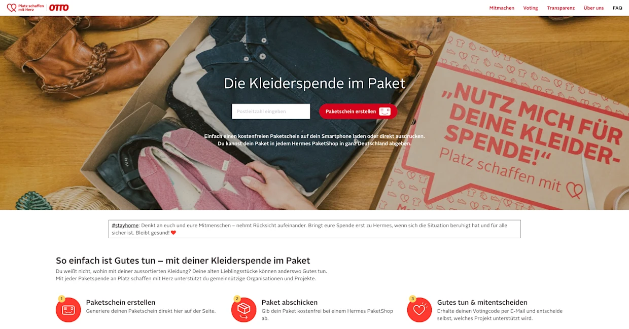 Platz schaffen mit Herz –
Screen Webside