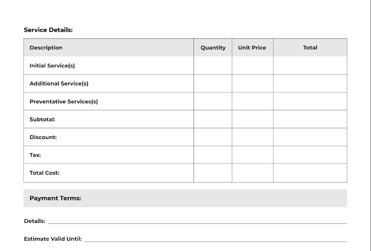 Pest Control Estimate Template (+Free PDF Download) FieldRoutes