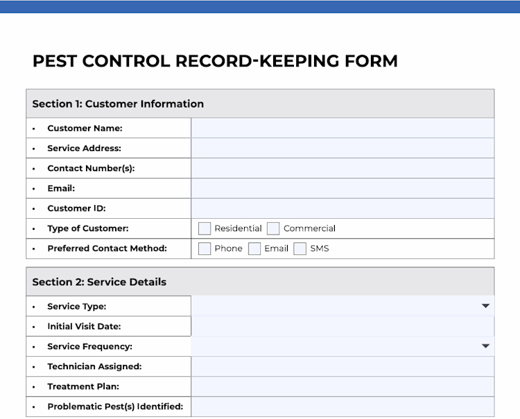 Pest Control Notepad Pest Control Record-Keeping Template (+Free PDF Download) | FieldRoutes