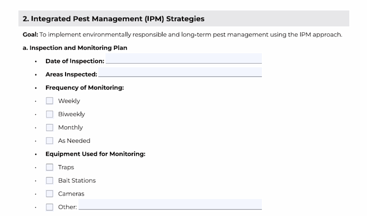 Pest Control Action Plan Examples Pest Control Action Plan Template (+Free PDF Download) | FieldRoutes