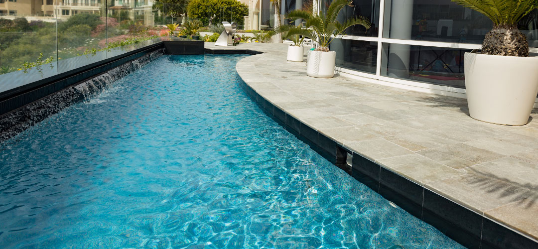 Black Pool Tile, Infinity Pool