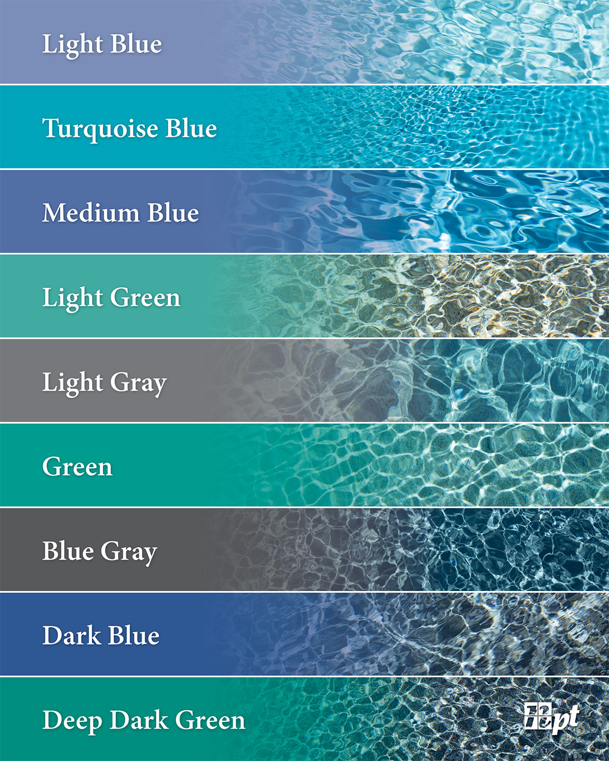 NPT pool finish colors