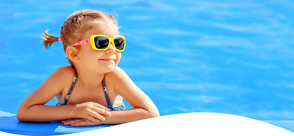 cute girl in pool