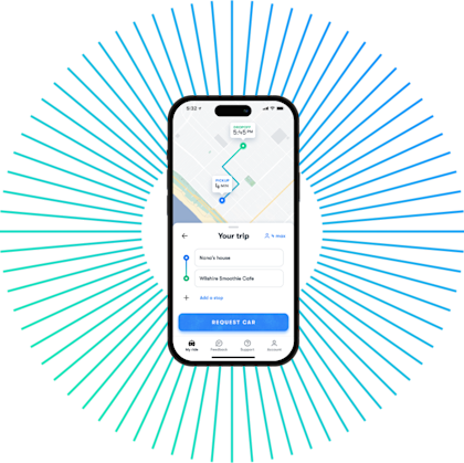 Smart phone showing Waymo One app