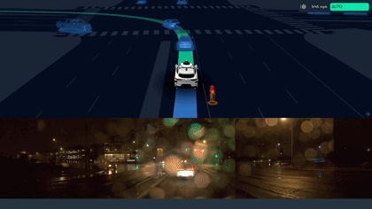 Waymo driving in rain in Phoenix