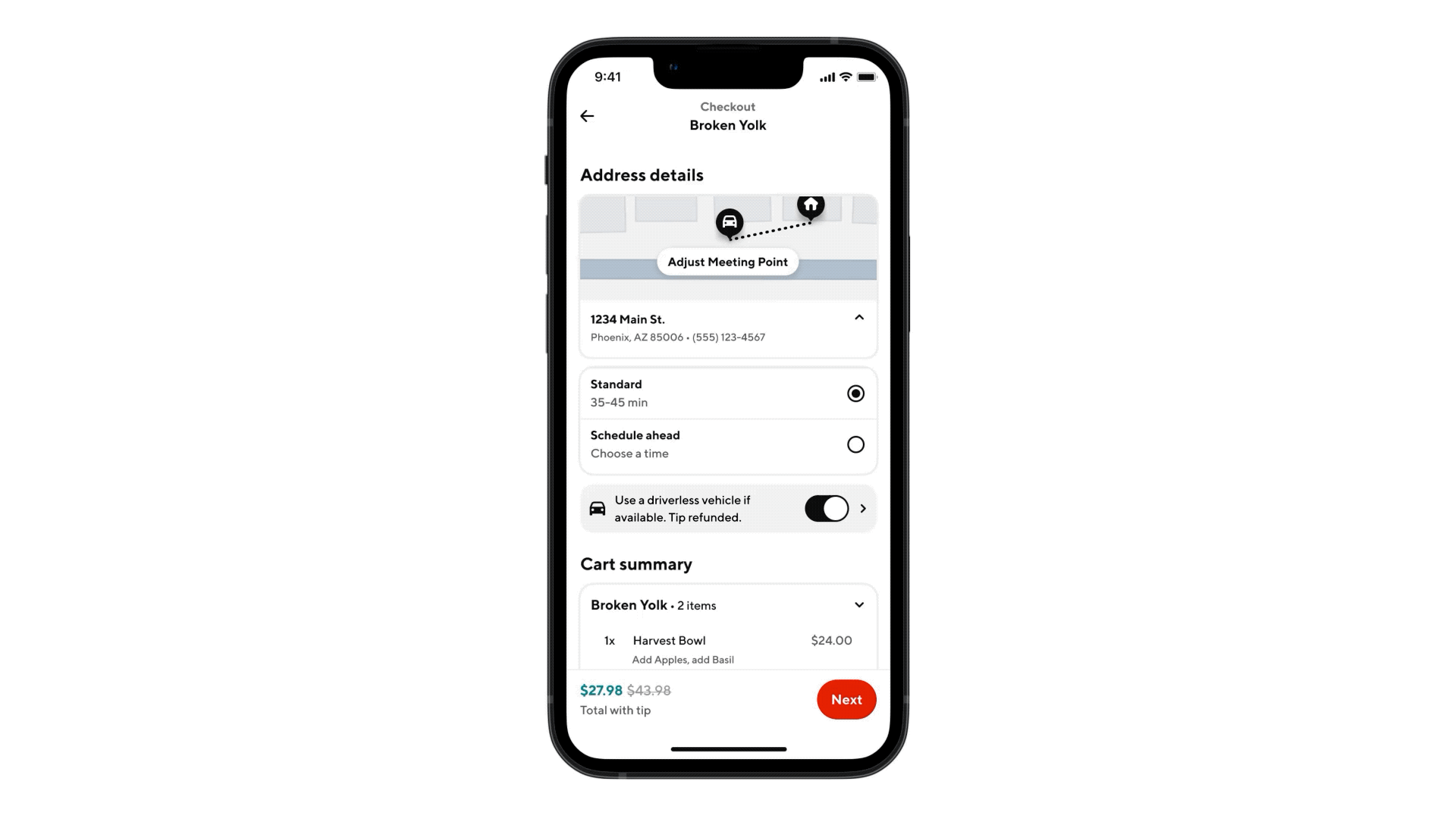 DoorDash Waymo UX