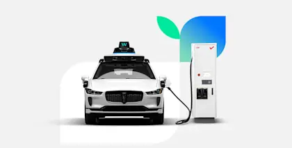A Waymo vehicle charging