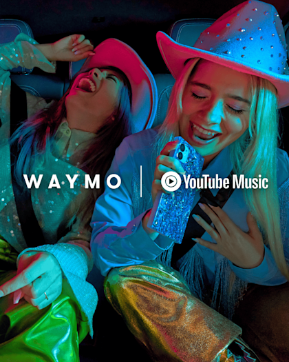 Waymo and YouTube Music logos