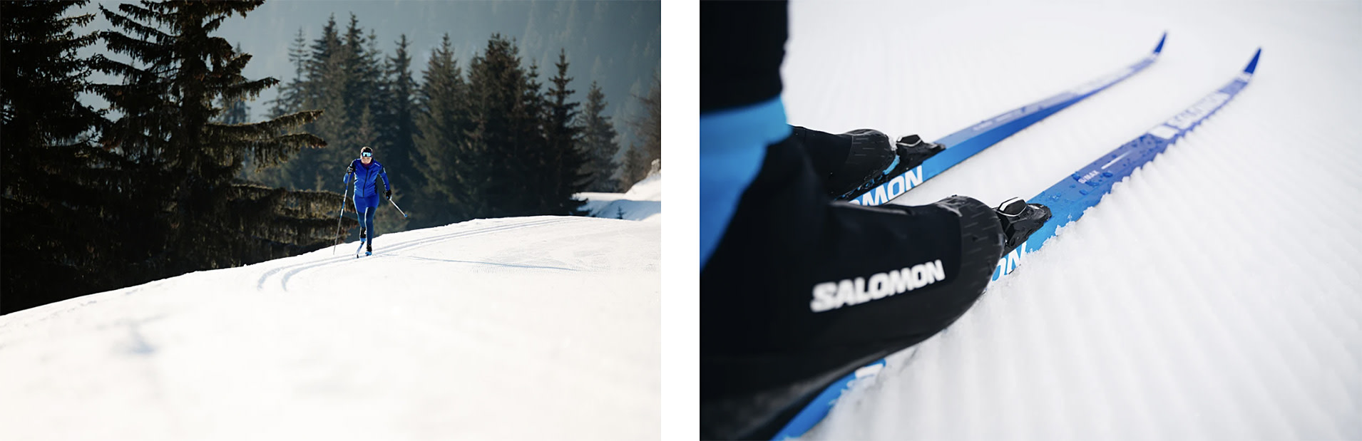 salomon equipe 8 classic waxable nordic skis 3V 168 cm Ski + Salomon 10 Bindings Winter Sport Adve Traventuria Sports shaped Stringer Core minimizes the volume of raw material used in the skis core 2027 Salomon RC8 eSkin XC