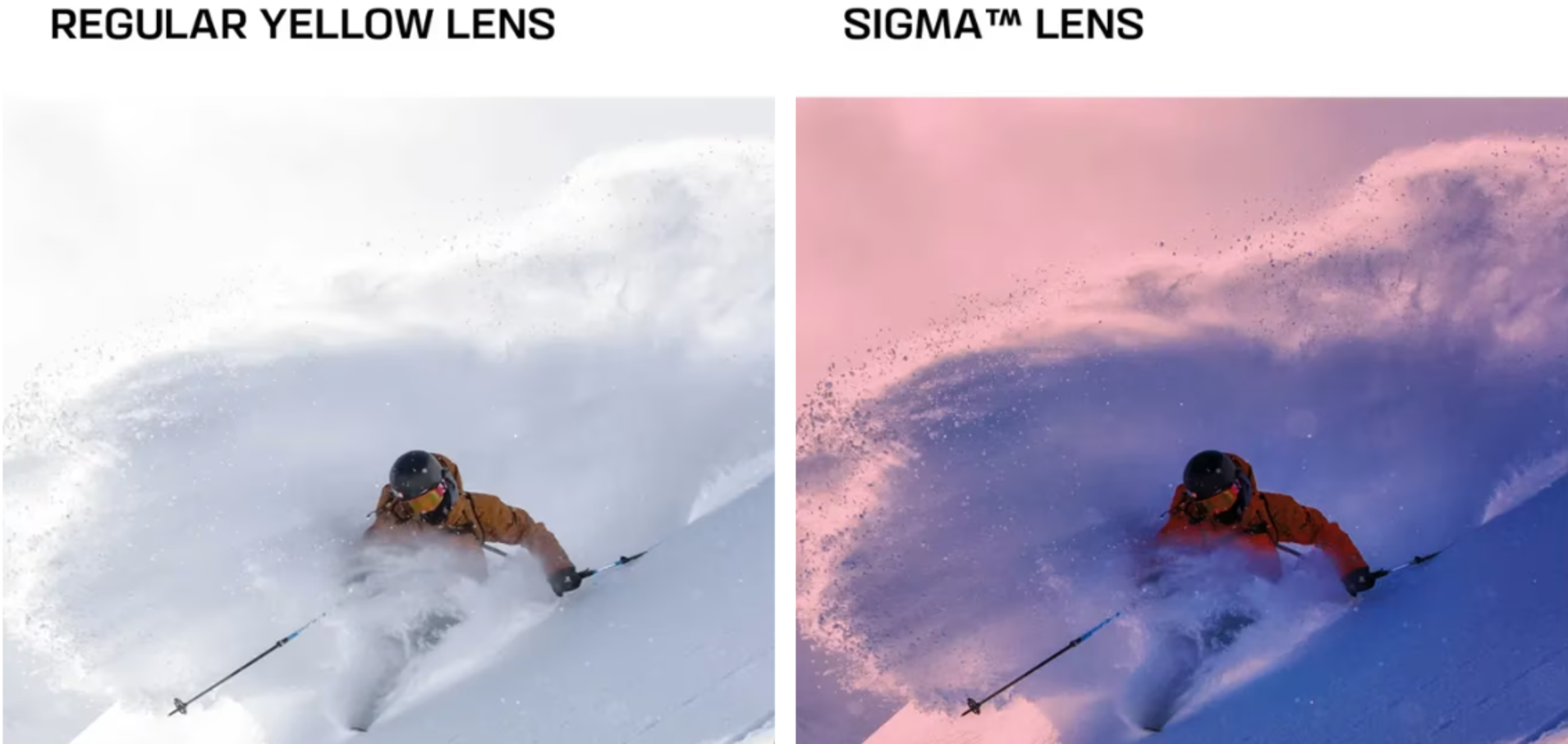 flat light skiing visibility comparison rose tint vs clear