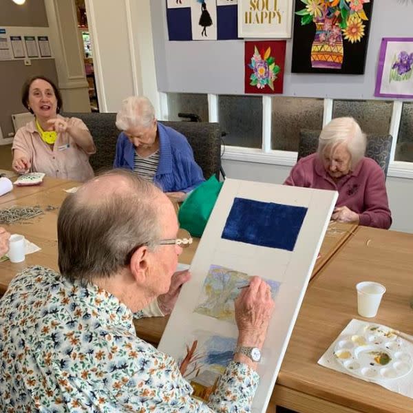 Bupa Barrabool residents get arty with paint and canvas