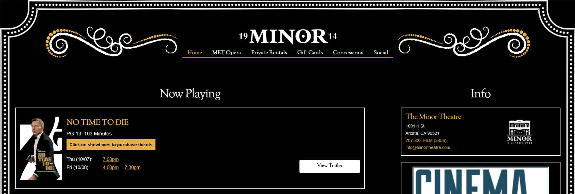 The Minor Theatre Website Project