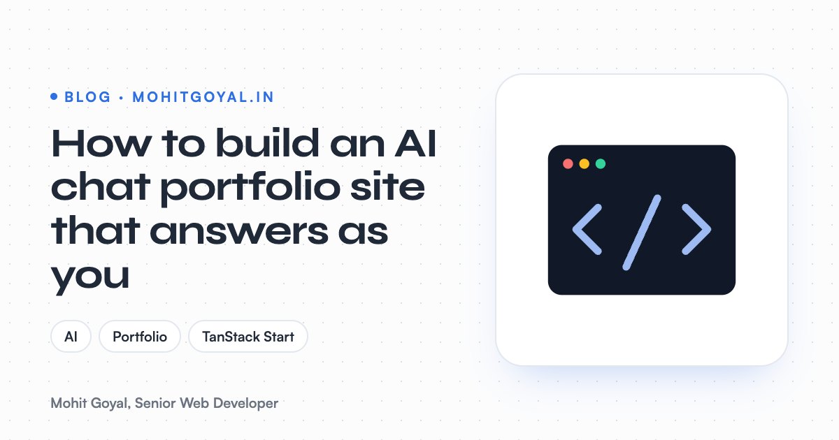 How to build an AI chat portfolio site that answers as you
