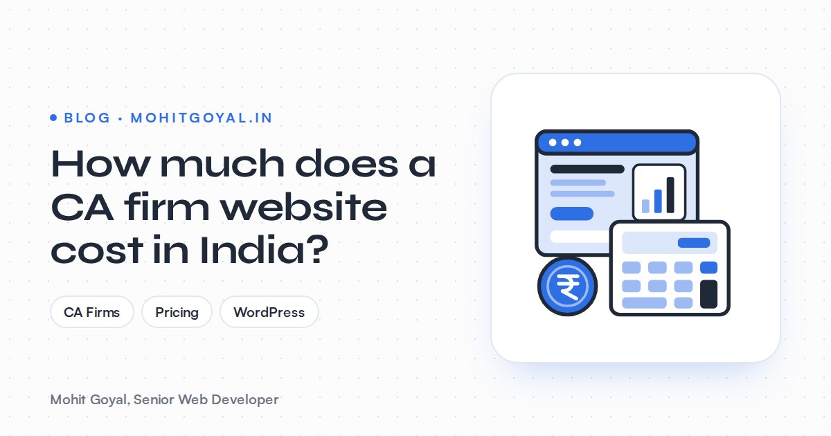 How much does a CA firm website cost in India?