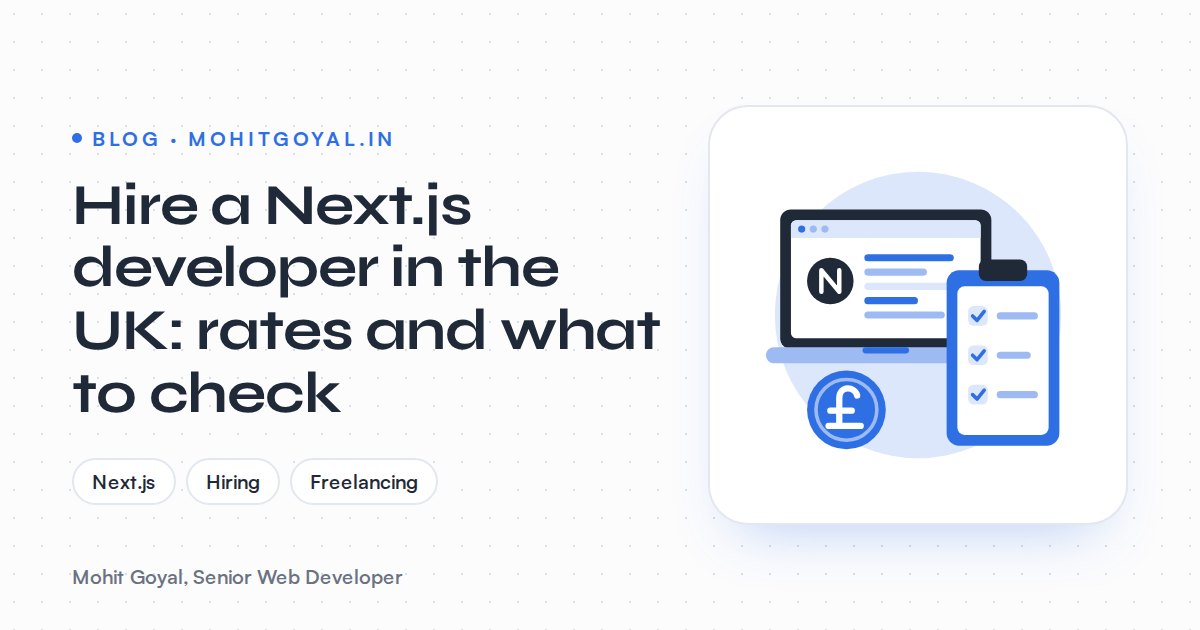 Hire a Next.js developer in the UK: rates and what to check