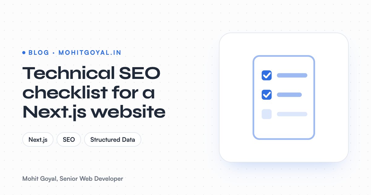 Technical SEO checklist for a Next.js website