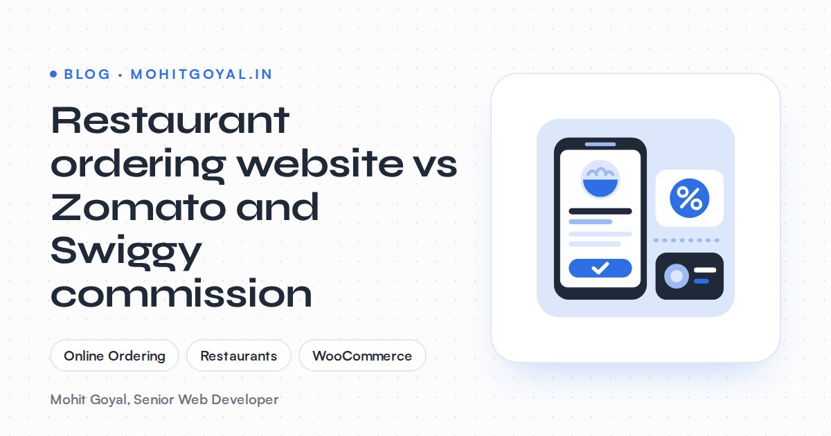 Restaurant ordering website vs Zomato and Swiggy commission